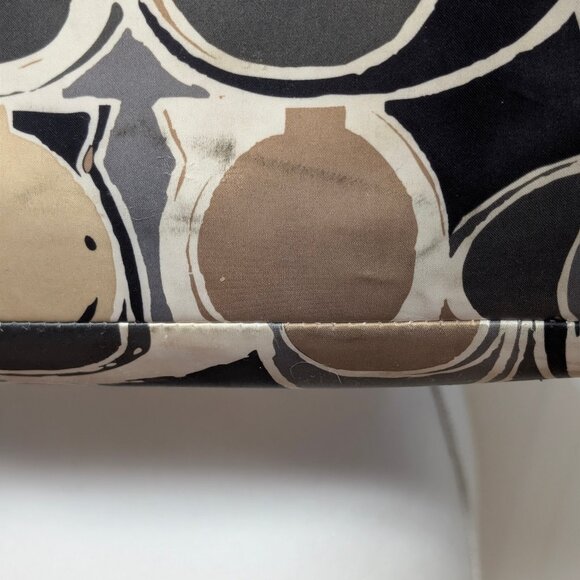 Coach Signature Satin Double Handle Black/Grey/Tan - Picture 7 of 7